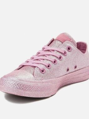 NWOB Converse Chuck Taylor All Star Low Pink Glitter Metallic Sneakers Size 9